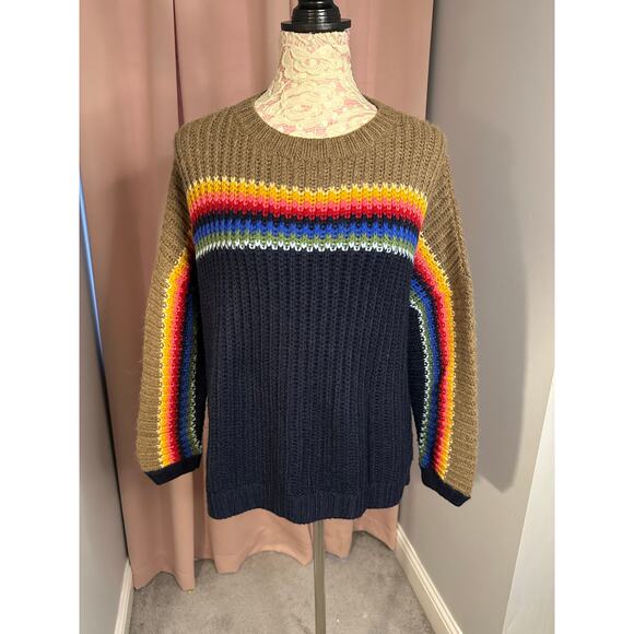 Xirena Apres Ski Simone Sweater Telluride Alapaca Blend Rainbow Sz XS Oversized - Picture 6 of 9